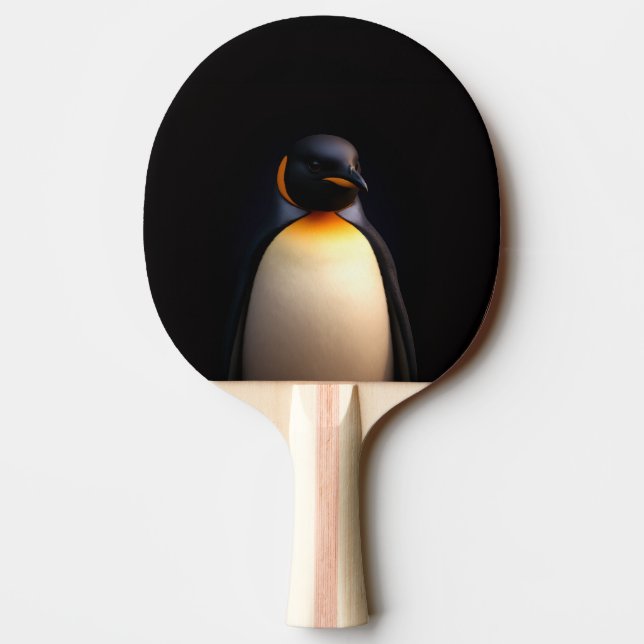 Black 4 Luxe ping pong paddle, Emperor Penguin Ping Pong Paddle (Back)