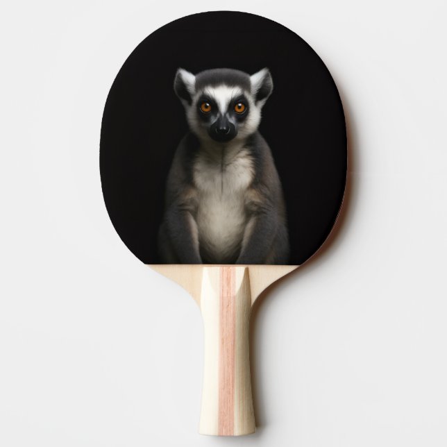 Black 4 Luxe ping pong paddle, Gentle Lemur Paddle (Back)