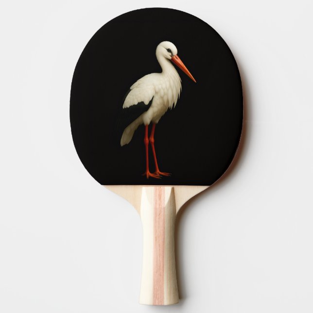 Black 4 Luxe ping pong paddle, Graceful Stork Paddle (Back)