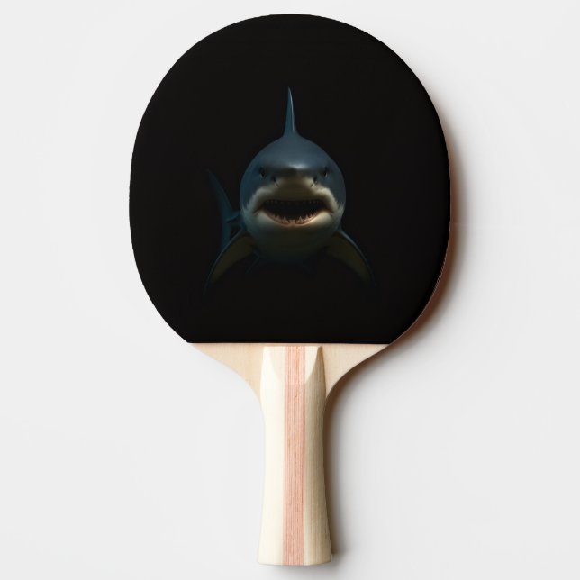 Black 4 Luxe ping pong paddle, Great White Shark Ping Pong Paddle (Back)