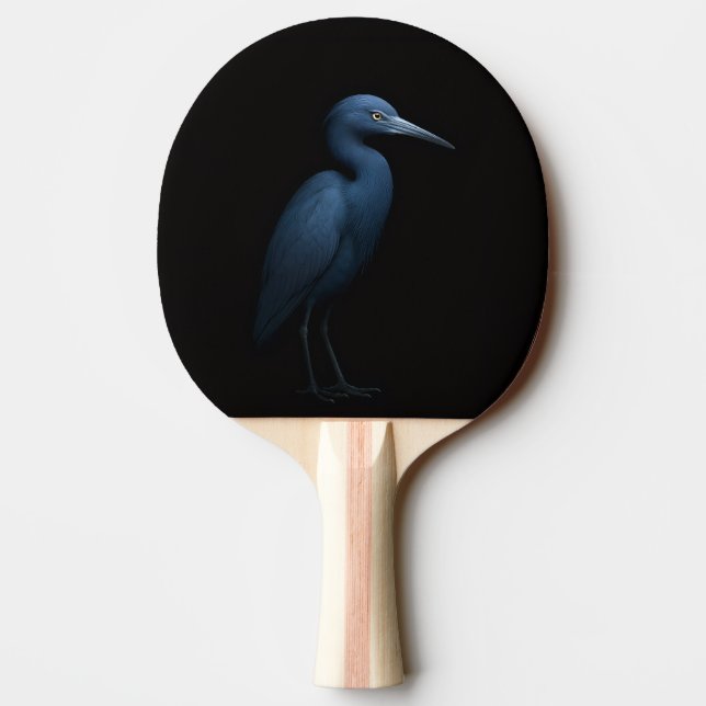 Black 4 Luxe ping pong paddle, Little Blue Heron Ping Pong Paddle (Back)
