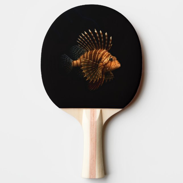 Black 4 Luxe ping pong paddle, Red Lionfish Ping Pong Paddle (Back)