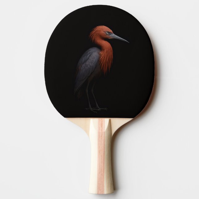Black 4 Luxe ping pong paddle, Reddish Egret Ping Pong Paddle (Back)