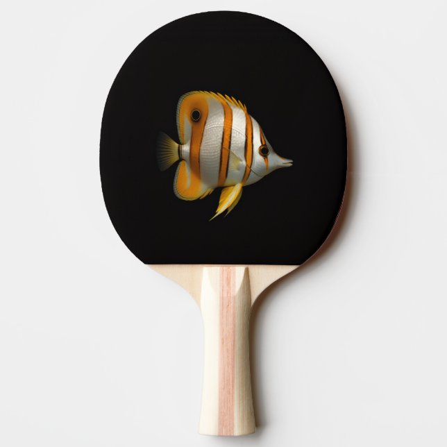 Black 4 Luxe ping pong paddle, Reef Butterflyfish Paddle (Back)
