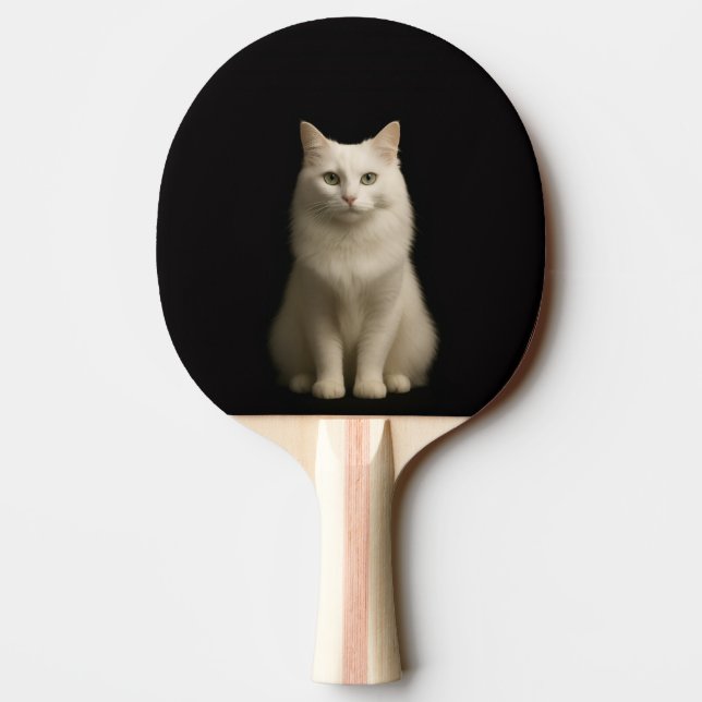 Black 4 Luxe ping pong paddle, Turkish Angora Cat Paddle (Back)