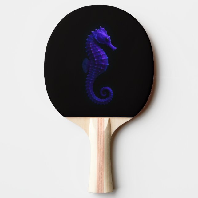 Black 4 Luxe ping pong paddle, Violet Seahorse Ping Pong Paddle (Back)