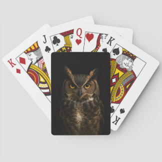 Black 4 Luxe Playing Cards with Golden Eye Owl