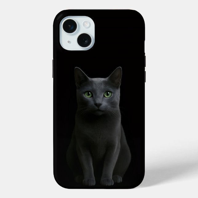 Black 4 Luxe, Russian Blue Cat Case-Mate iPhone Case (Back)