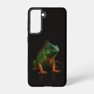 Black 4 Luxe Samsung Galaxy S21, Green Iguana Case