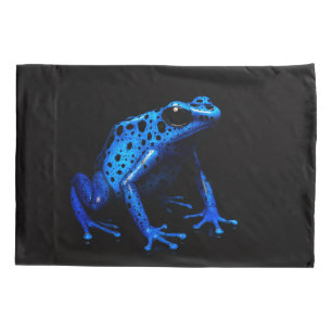 Black 4 Luxe Single Pillowcase, Black Blue Frog Pillowcase