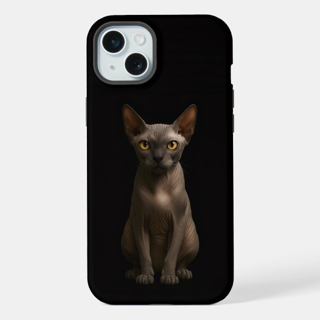 Black 4 Luxe, Sphynx Cat iPhone 15 Plus Case (Back)