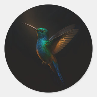 Black 4 Luxe Sticker with Hummingbird Flying