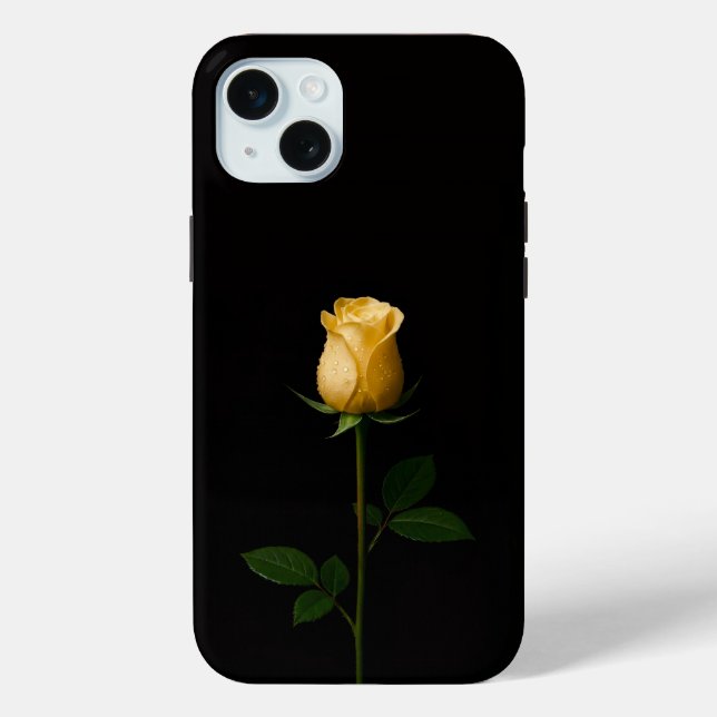 Black 4 Luxe, Sunlit Yellow Rose iPhone 15 Plus Case-Mate iPhone Case (Back)
