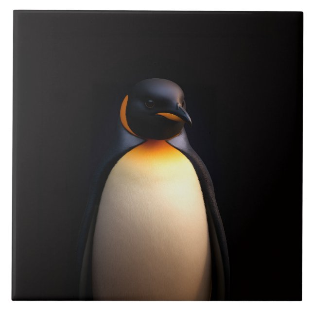 Black 4 Luxe Tile with Emperor Penguin (Front)