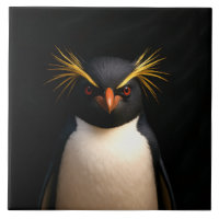 Black 4 Luxe Tile with Rockhopper Penguin