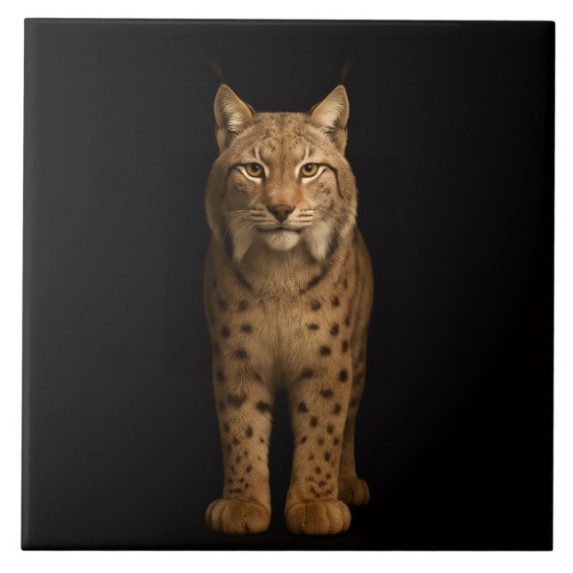 Black 4 Luxe Tile with Silent Lynx (Front)