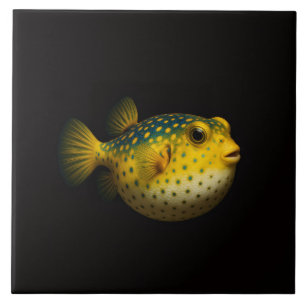 Black 4 Luxe Tile with Yellow Putterfish