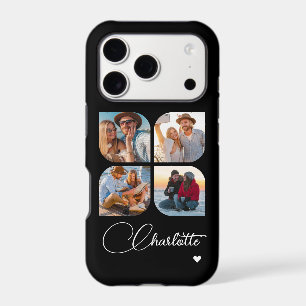 Black 4 Photo Personalized Name
