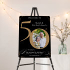 Black 50th Anniversary Gold Photo Affiche de bienv