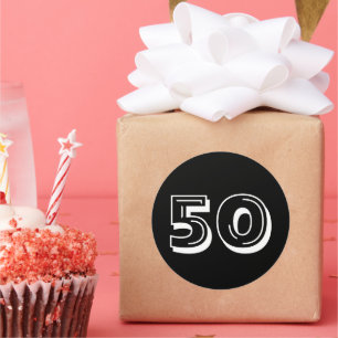Black 50th Birthday - 50 Years Bday Stickers