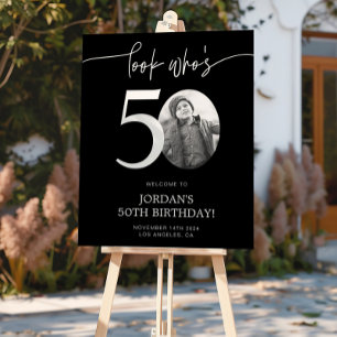 Black 50th Birthday Affiche de bienvenue   Regarde