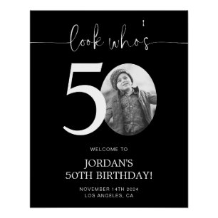 Black 50th Birthday Affiche de bienvenue   Regarde