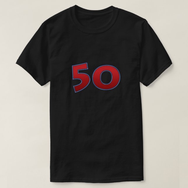 Black 50th Birthday Party T-Shirt (Design Front)