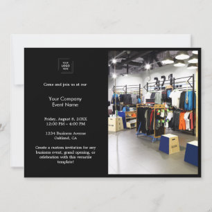 Black 5x7 Corporate Photo Logo Event Invite