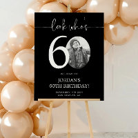 Black 60th Birthday Welcome Sign | Look Who's 60