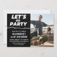 Black 66th birthday invitations Men Photo 