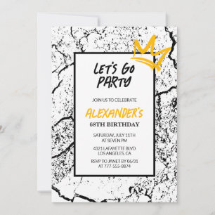 Black 68th birthday invitation Men Hip Hop modern
