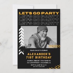 Black 71st birthday invitations Men