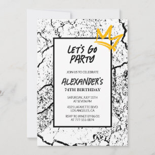 Black 74th birthday invitation Men Hip Hop