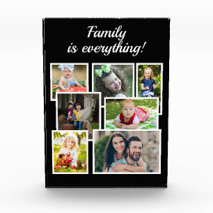 Black 7 Photo Collage Family is Everything Block