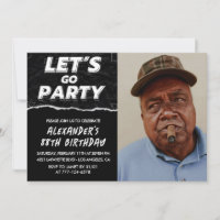Black 88th birthday invitations Men Photo