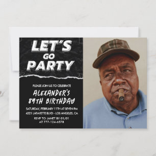 Black 89th birthday invitations Men Photo