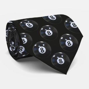 Black 8 Ball Billiards Pool Player Cool Tie
