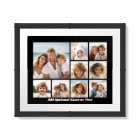 Black 9 Photo Square Collage - with script white