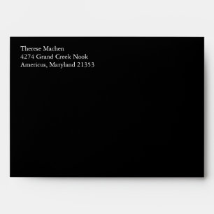 Black A7 5x7 Envelopes With Return Address