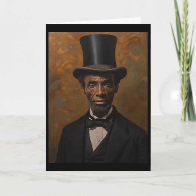 Black Abraham Lincoln Juneteenth Men Afro King  Card (Front)