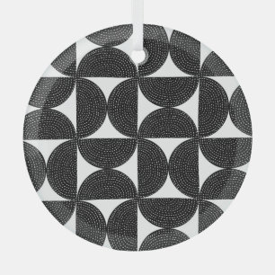 Black abstract 60s style seamless pattern. glass ornament