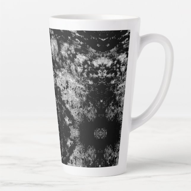 Black Abstract Design Latte Mug (Right)