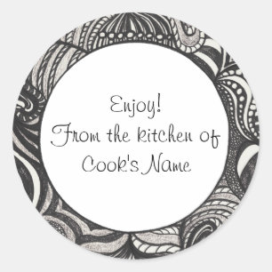 Black Abstract From the Kitchen of Lid Stickers