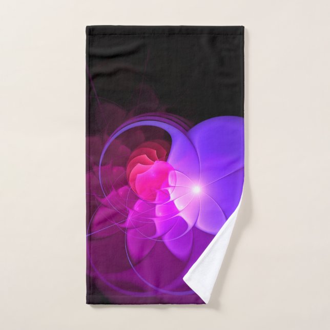 Black & Abstract Modern flowral  Hand Towel (Hand Towel)