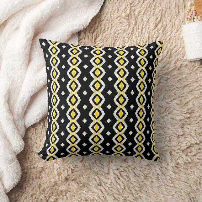 black abstract modern throw pillow (Blanket)
