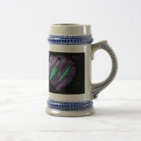 Black Abstract Purple Heart Blue Grey Stein Mug