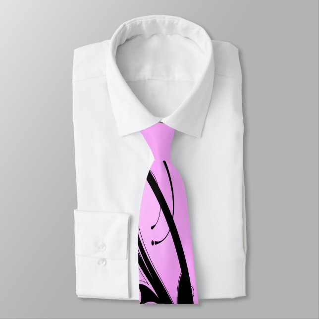 Black Accent on Pink Tie (Tied)
