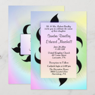 Black Accents on Rainbow Wedding Invitation