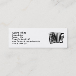 Black Accordion Mini Business Card