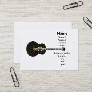 Black Acoustic Guitar Business Card